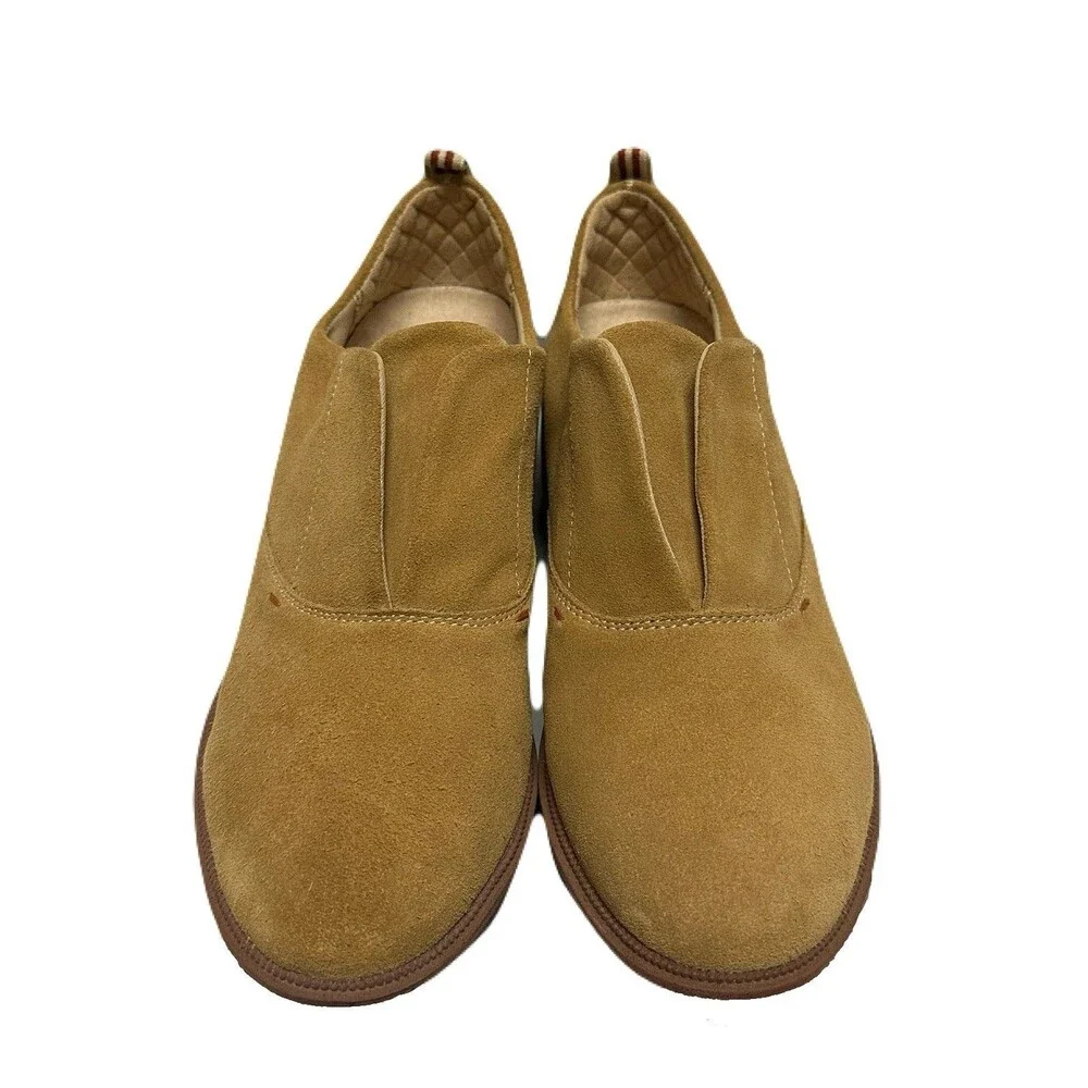 NEW Dr Scholls Womens Size 8.5 Tan Suede Glisten Slip-On Loafers Comfort Shoe